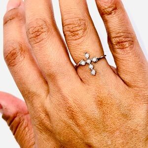 BEAUTIFUL GIFT! HUGE SALE REAL DIAMOND Cross Ring